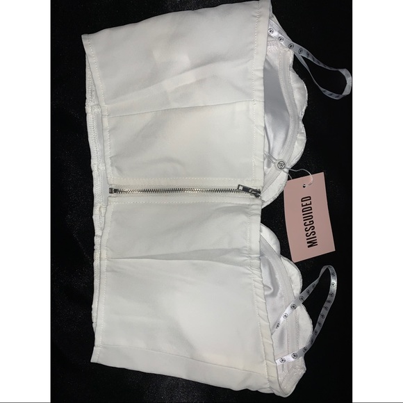 White satin lace cupped corset bodice - Picture 3 of 4